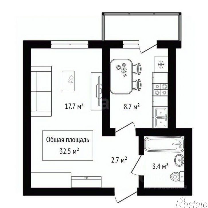 1-комн квартира ул Мира, 16,  д. 16
