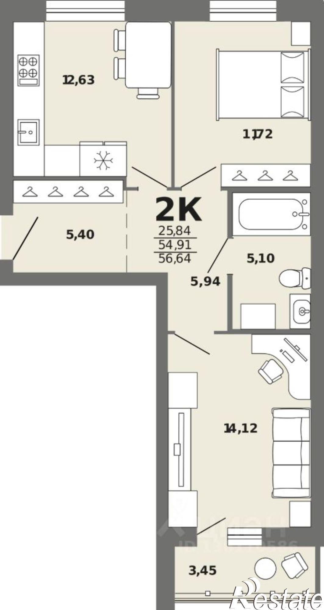 Купить квартиру за 10 516 000 рублей на ул Ленина, 60