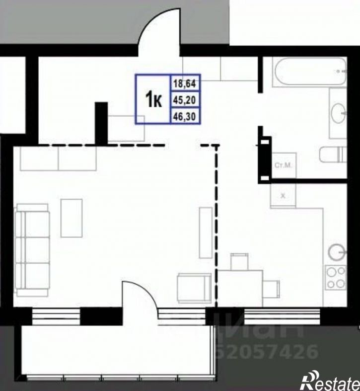 1-комн квартира в новом доме Горно-Алтайск