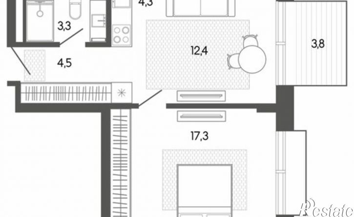 2-комн квартира в новом доме Майминский район, Майминское сельское поселение