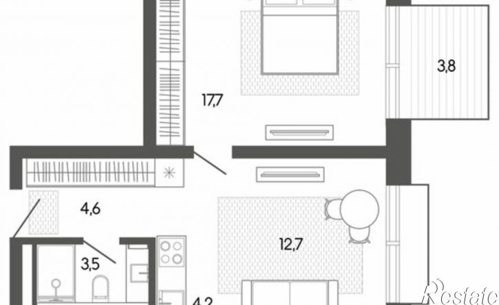 2-комн квартира в новом доме Майминский район, Майминское сельское поселение