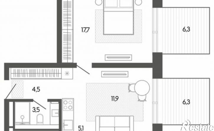 2-комн квартира в новом доме Майминский район, Майминское сельское поселение