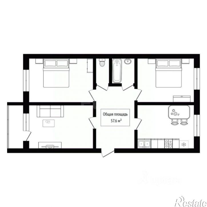 3-комн квартира